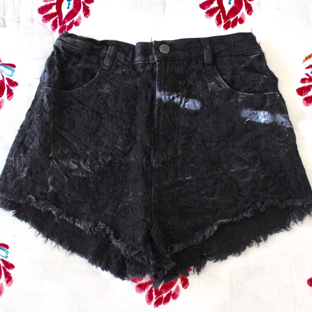 Free People High-Waisted Distressed Jean Shorts